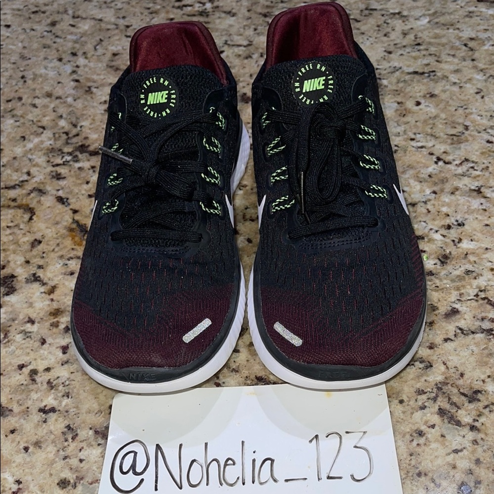 Nike Free RN Men's Black and Burgundy Running Shoes